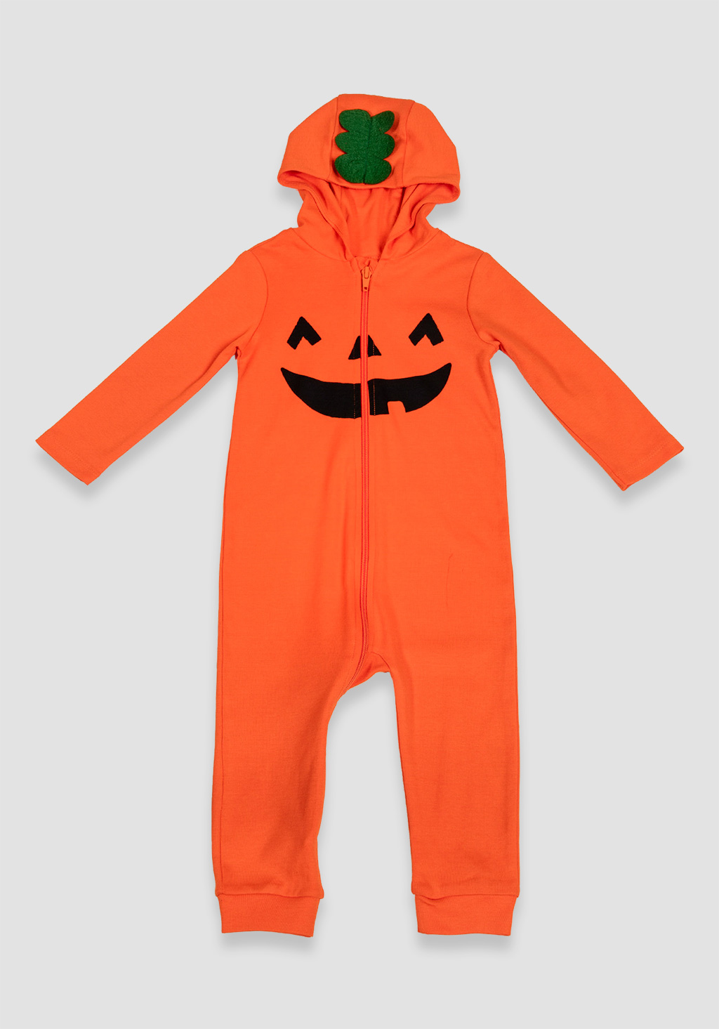 Stil: Halloween Tema Onesie, Zip Kapanış Renk: Turuncu üzerine baskı | Malzeme: 100% Pamuk